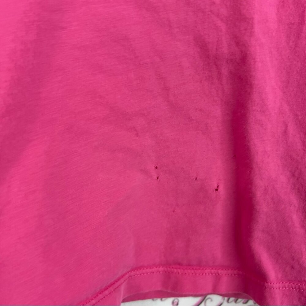 Talbots tee tshirt top bright slits on side Pink button detail Shirt - Picture 7 of 12